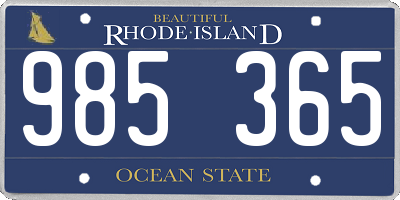 RI license plate 985365