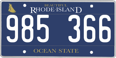 RI license plate 985366