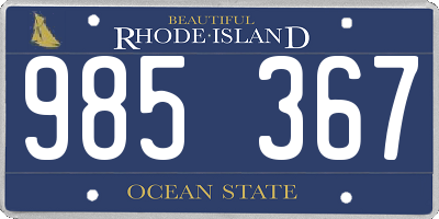 RI license plate 985367