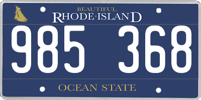 RI license plate 985368