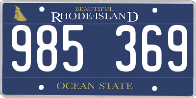 RI license plate 985369