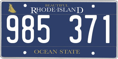 RI license plate 985371