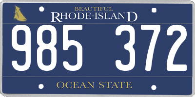 RI license plate 985372