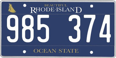 RI license plate 985374