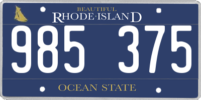 RI license plate 985375