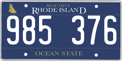 RI license plate 985376