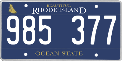 RI license plate 985377