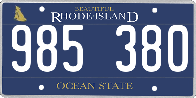 RI license plate 985380