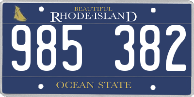 RI license plate 985382