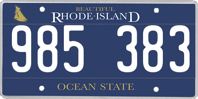 RI license plate 985383