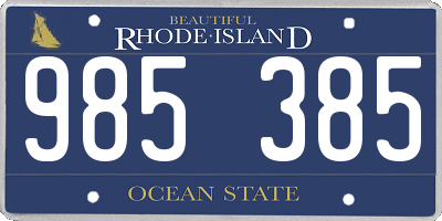 RI license plate 985385