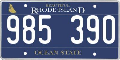 RI license plate 985390