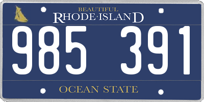 RI license plate 985391