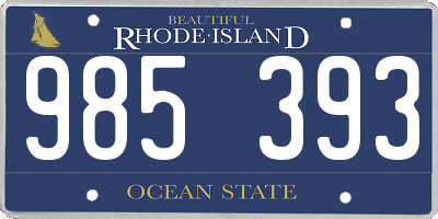 RI license plate 985393