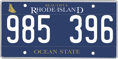 RI license plate 985396