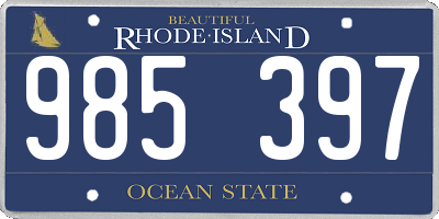 RI license plate 985397