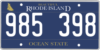 RI license plate 985398