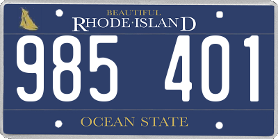 RI license plate 985401