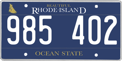 RI license plate 985402