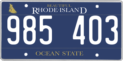 RI license plate 985403