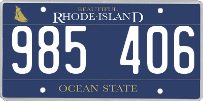 RI license plate 985406