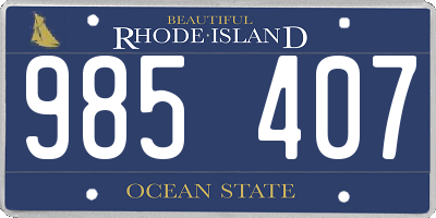 RI license plate 985407