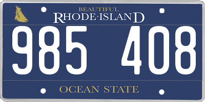 RI license plate 985408