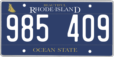 RI license plate 985409