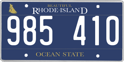 RI license plate 985410