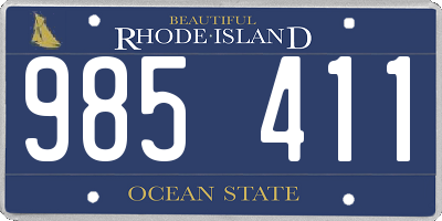 RI license plate 985411