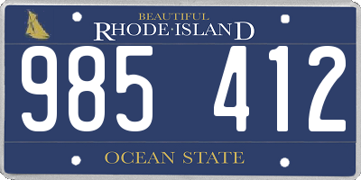 RI license plate 985412