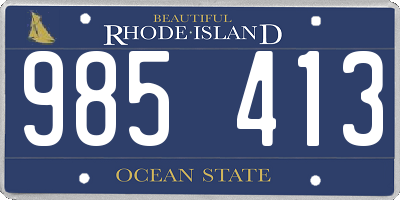 RI license plate 985413