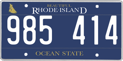 RI license plate 985414