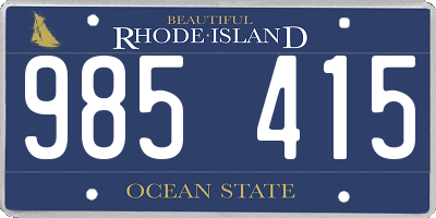 RI license plate 985415