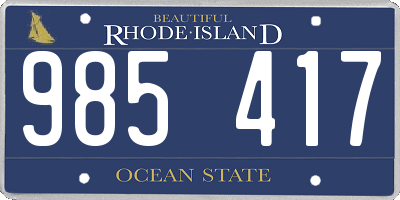 RI license plate 985417