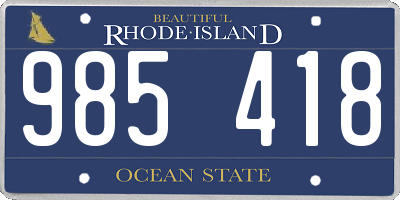 RI license plate 985418