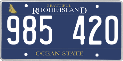 RI license plate 985420