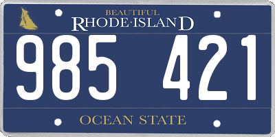 RI license plate 985421