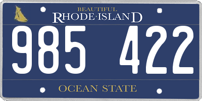 RI license plate 985422