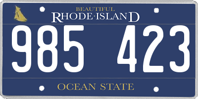 RI license plate 985423