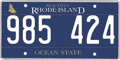 RI license plate 985424