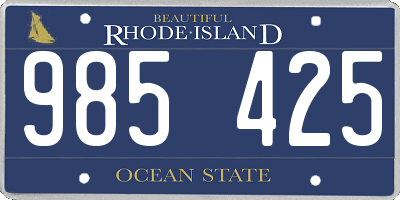 RI license plate 985425