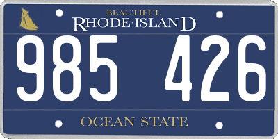 RI license plate 985426