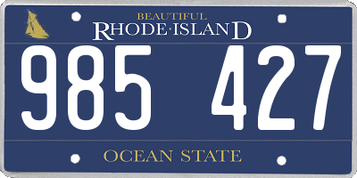 RI license plate 985427