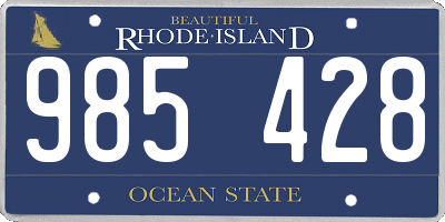 RI license plate 985428