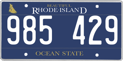 RI license plate 985429