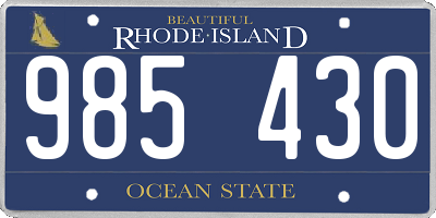 RI license plate 985430