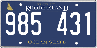 RI license plate 985431