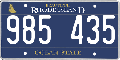 RI license plate 985435