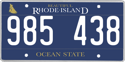 RI license plate 985438